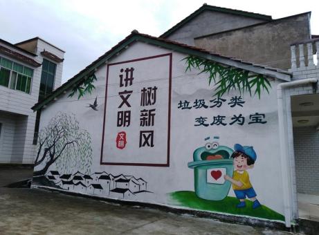共青城墙绘是现在流行的墙体广告