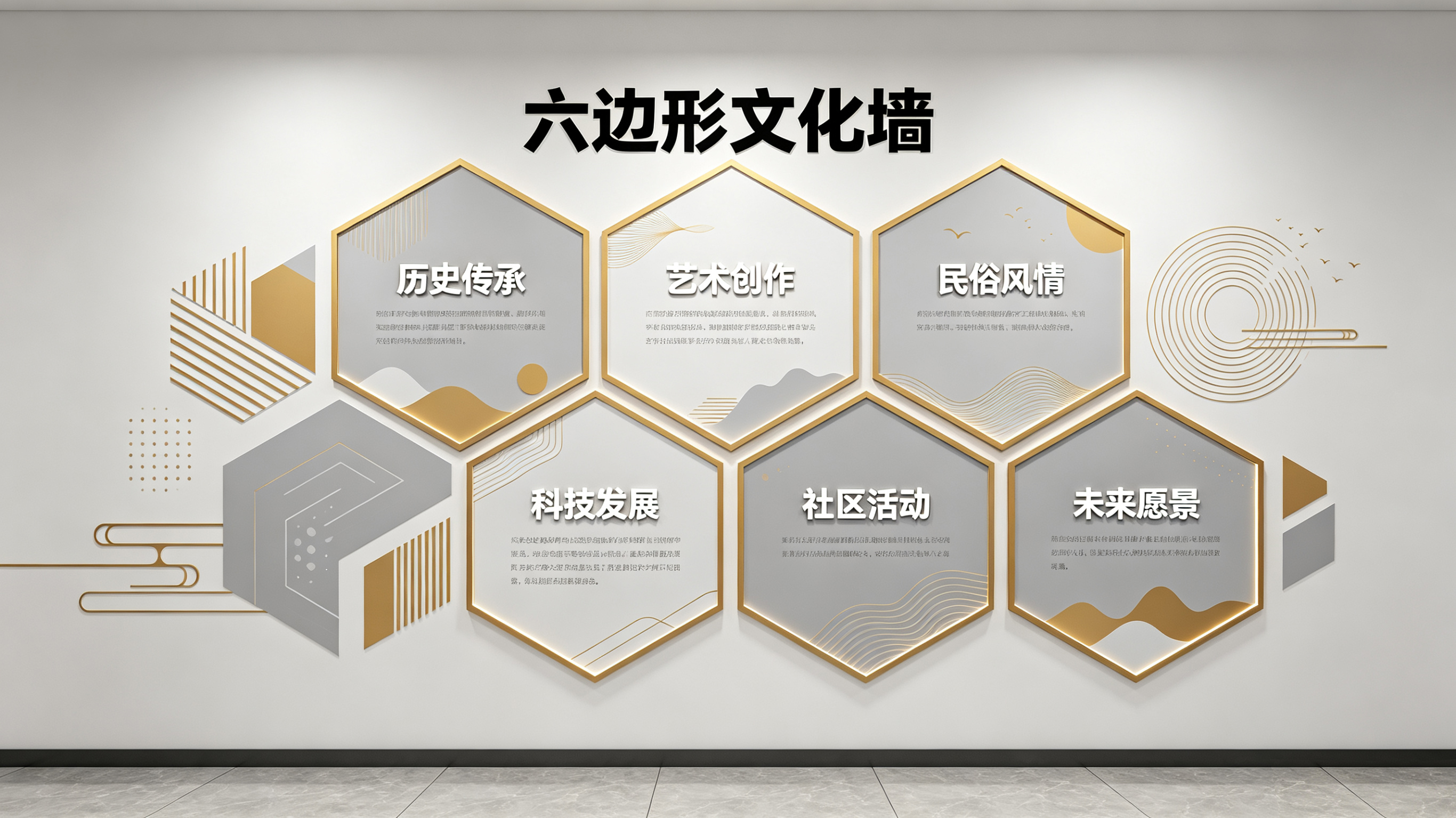 共青城企业文化墙 | 六边形信息美学